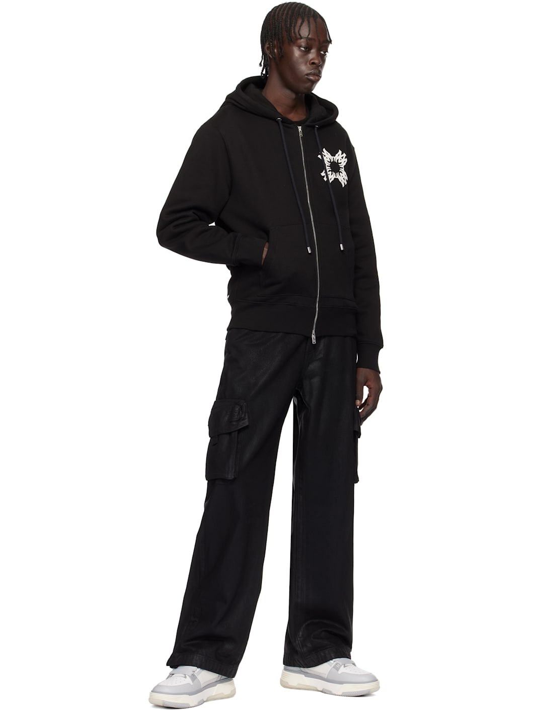 AMIRI★ブラック MA Quad ジップアップフーディ amiri-ma-quad-zip-up-hoodie-