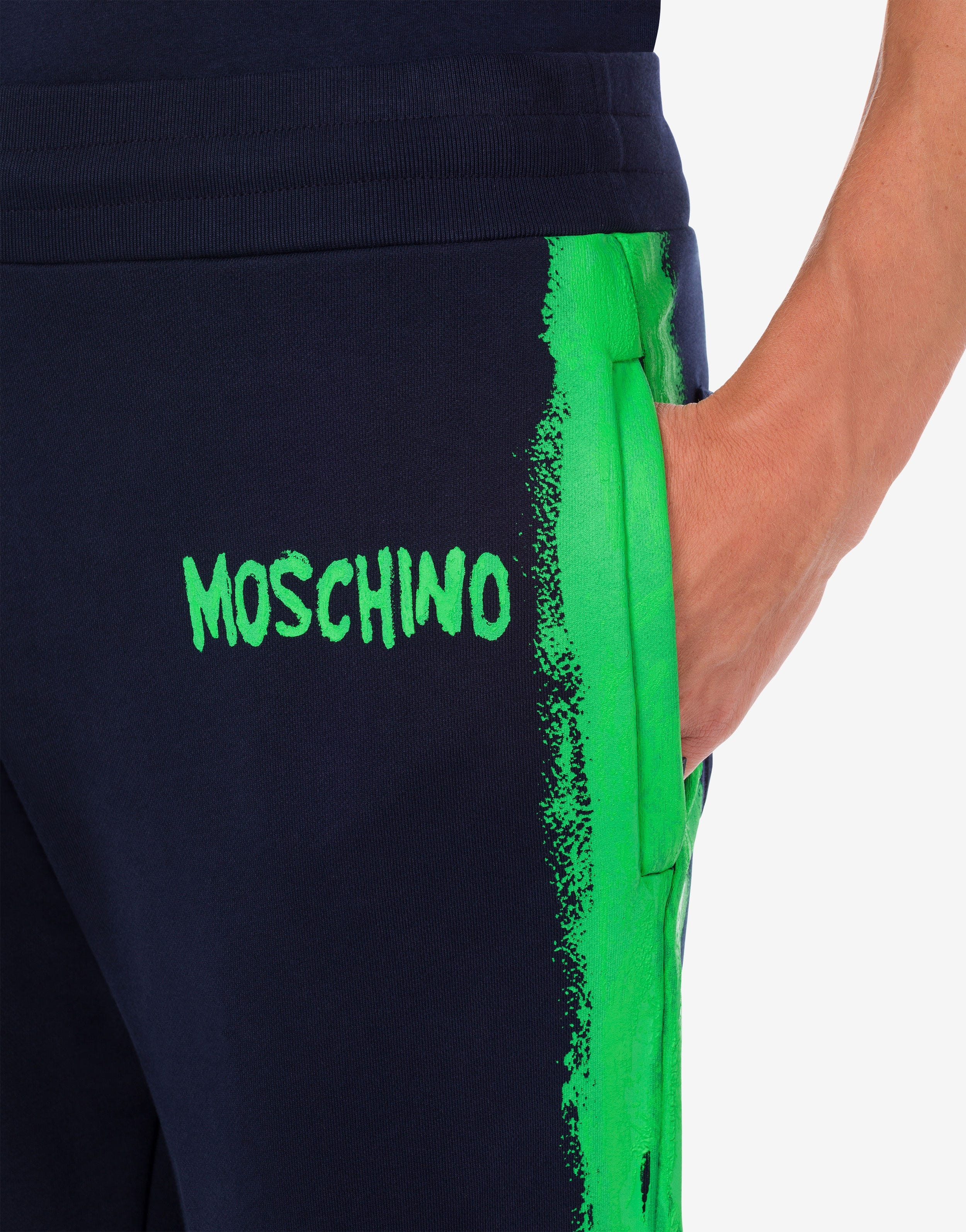 MOSCHINO PAINT ORGANIC FLEECE JOGGERS - 4