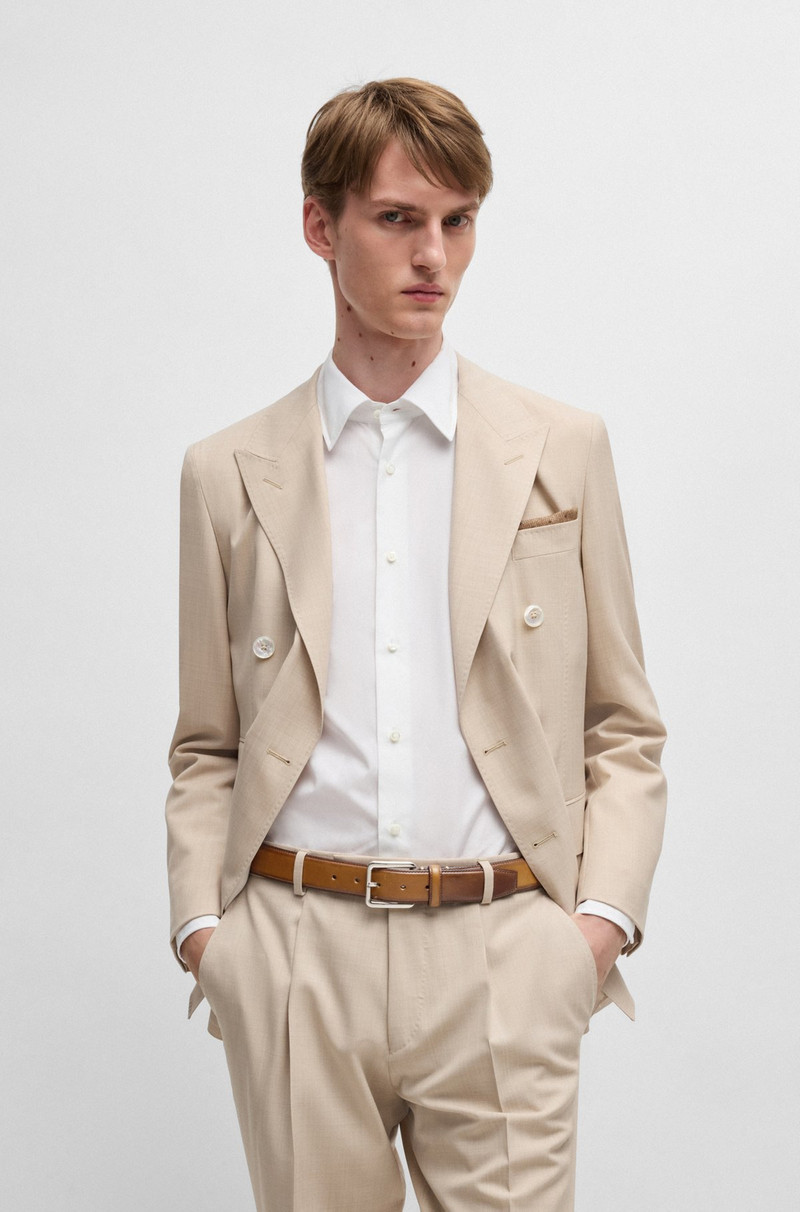 BOSS ITALIAN-LEATHER HOLDALL WITH CONTRAST STITCHING outlook