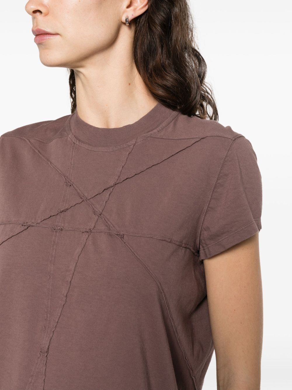 tonal-stitching cotton T-shirt - 5