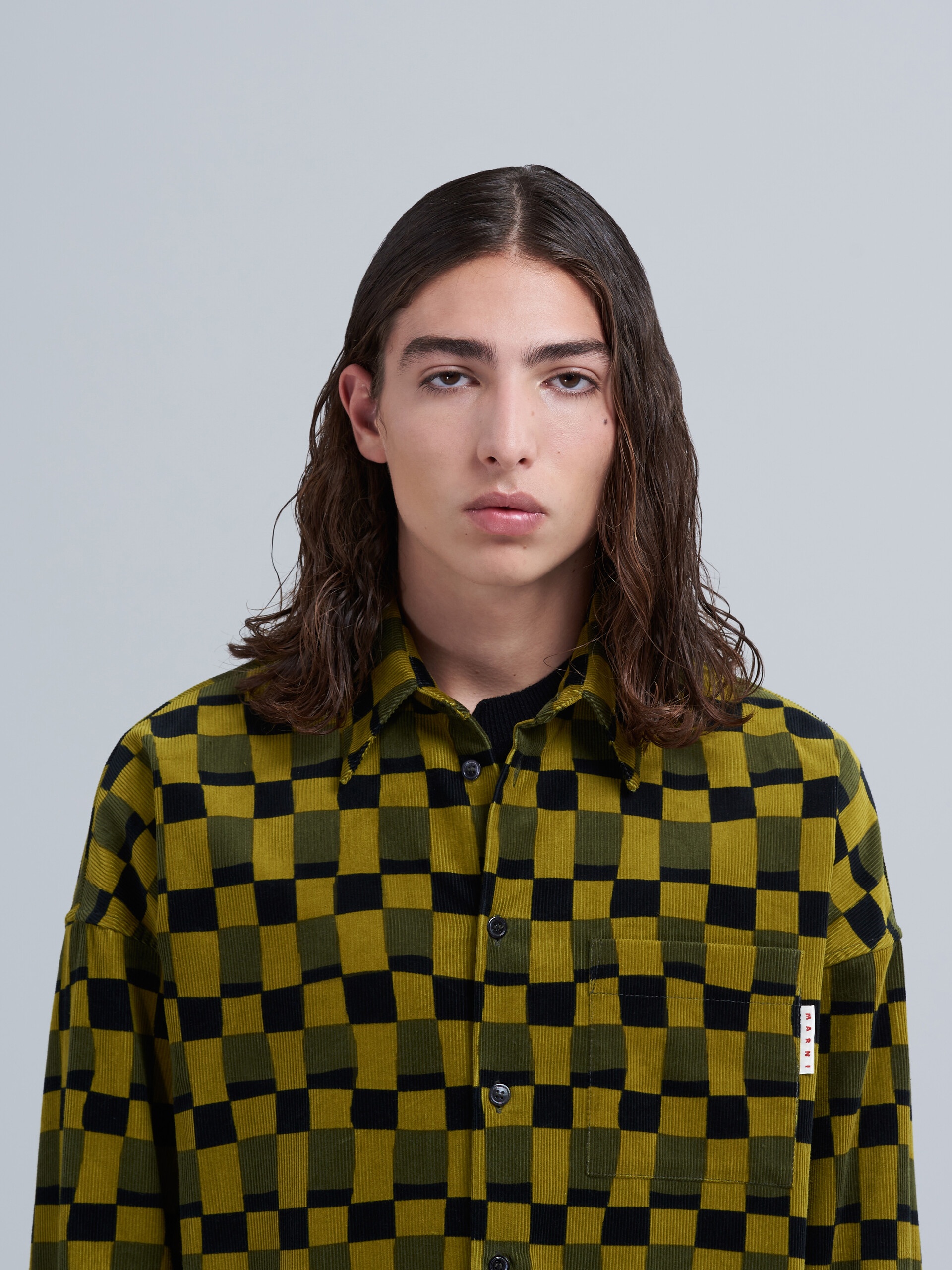 ICONIC DAMIER PRINT CORDUROY SHIRT - 4
