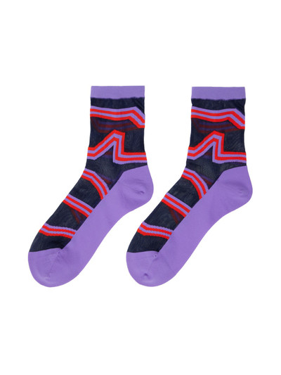 ISSEY MIYAKE Purple Stripe Socks outlook