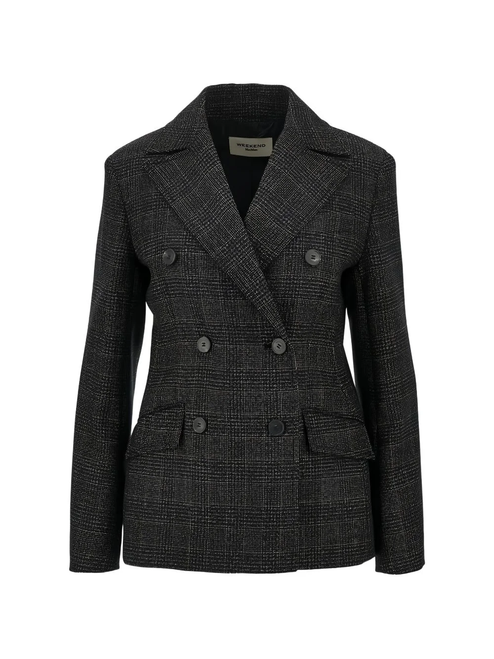 Prince of Wales checked double-breasted wool blazer - 1