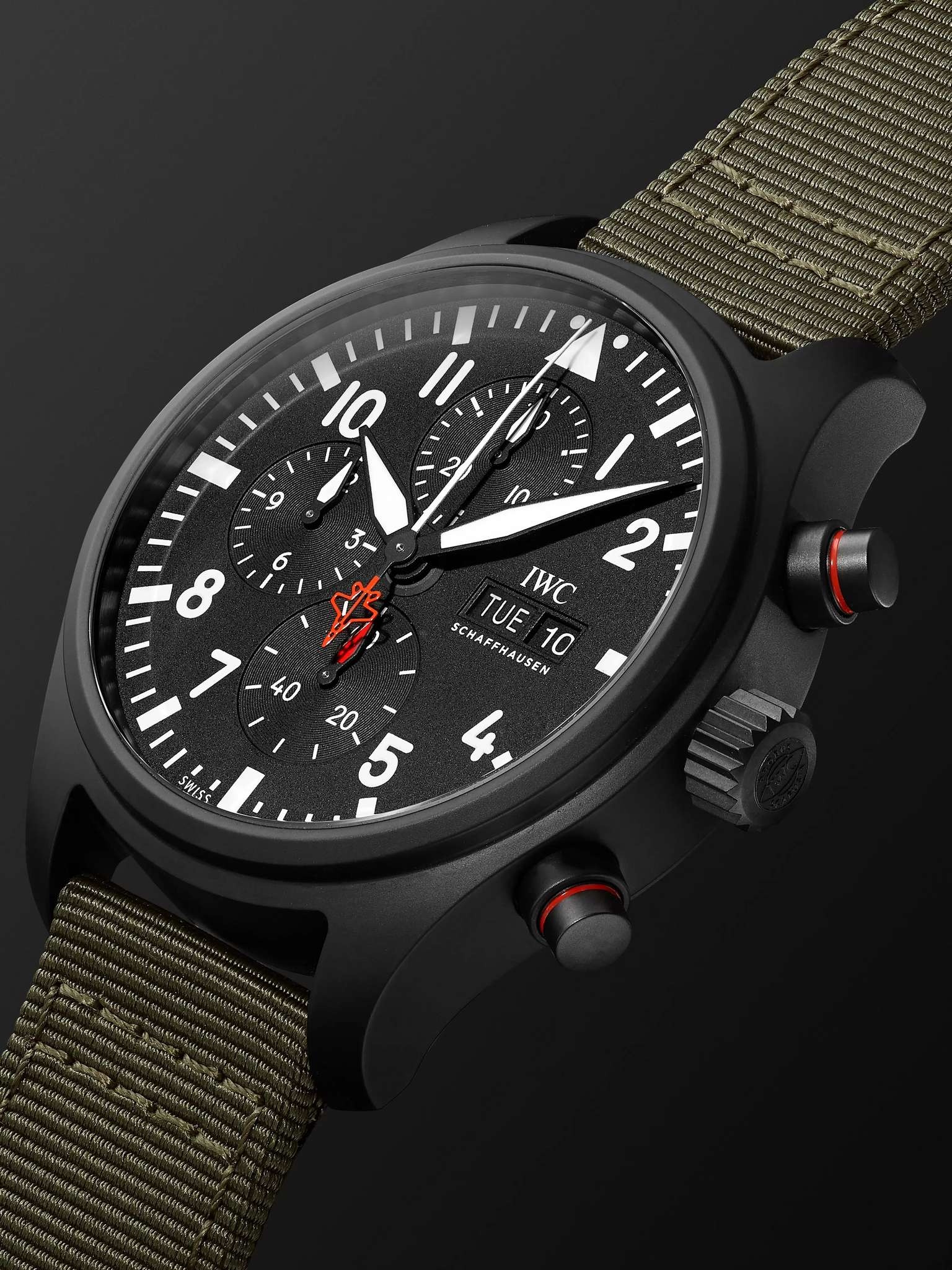 Pilot's TOP GUN SFTI Automatic Chronograph 44.5mm Ceramic and Textile Watch, Ref. No. IW389104 - 4