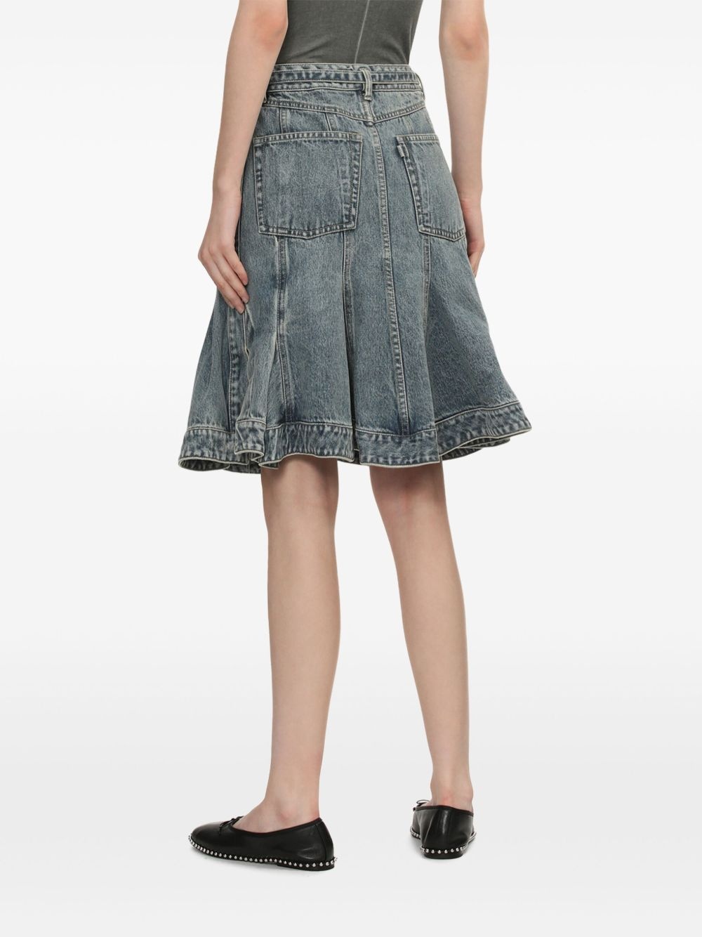 belted denim skirt - 4