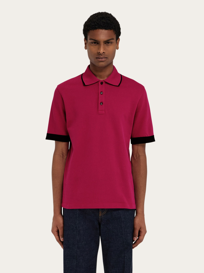 FERRAGAMO Polo shirt with contrasting sleeve detail outlook