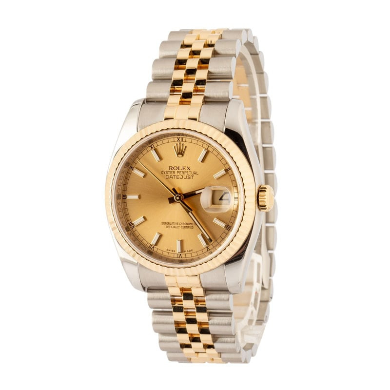 Pre-owned Rolex Datejust 36 116233 Champagne Dial - 2
