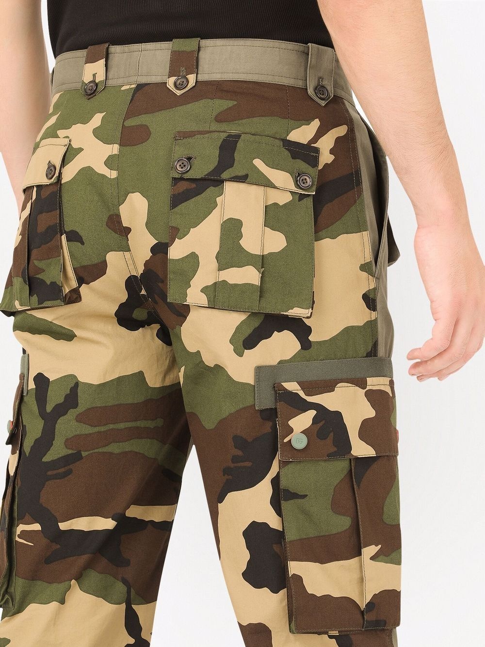 camouflage panelled trousers - 5