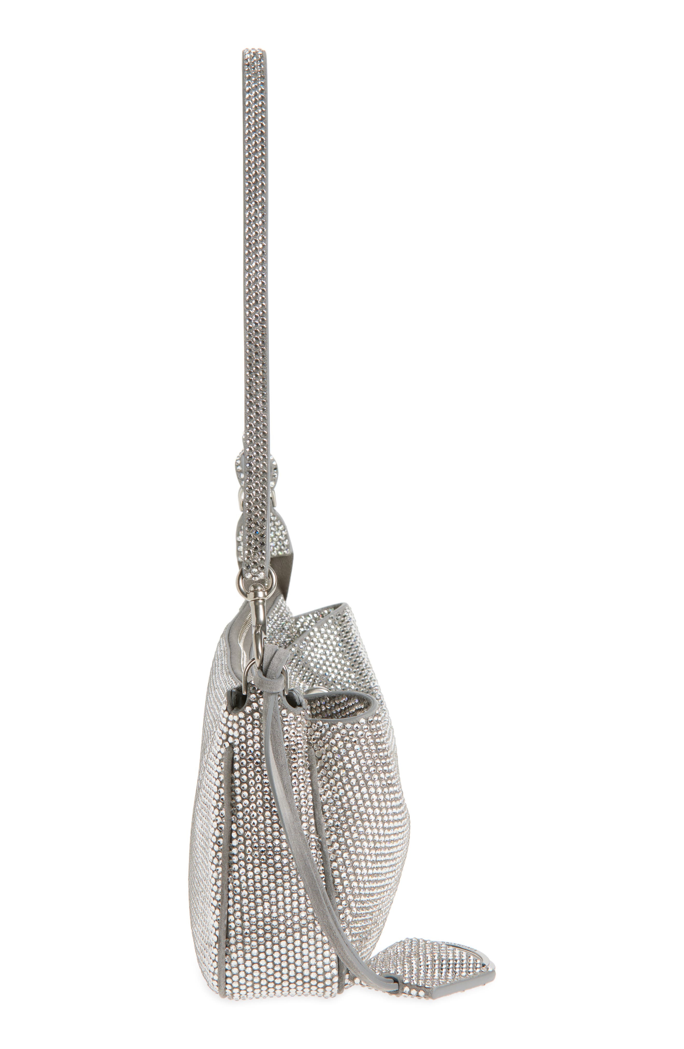 Balenciaga Mini Rodeo Crystal Embellished Leather Sling Pouchette in 1232 Smoke Grey at Nordstrom - 6