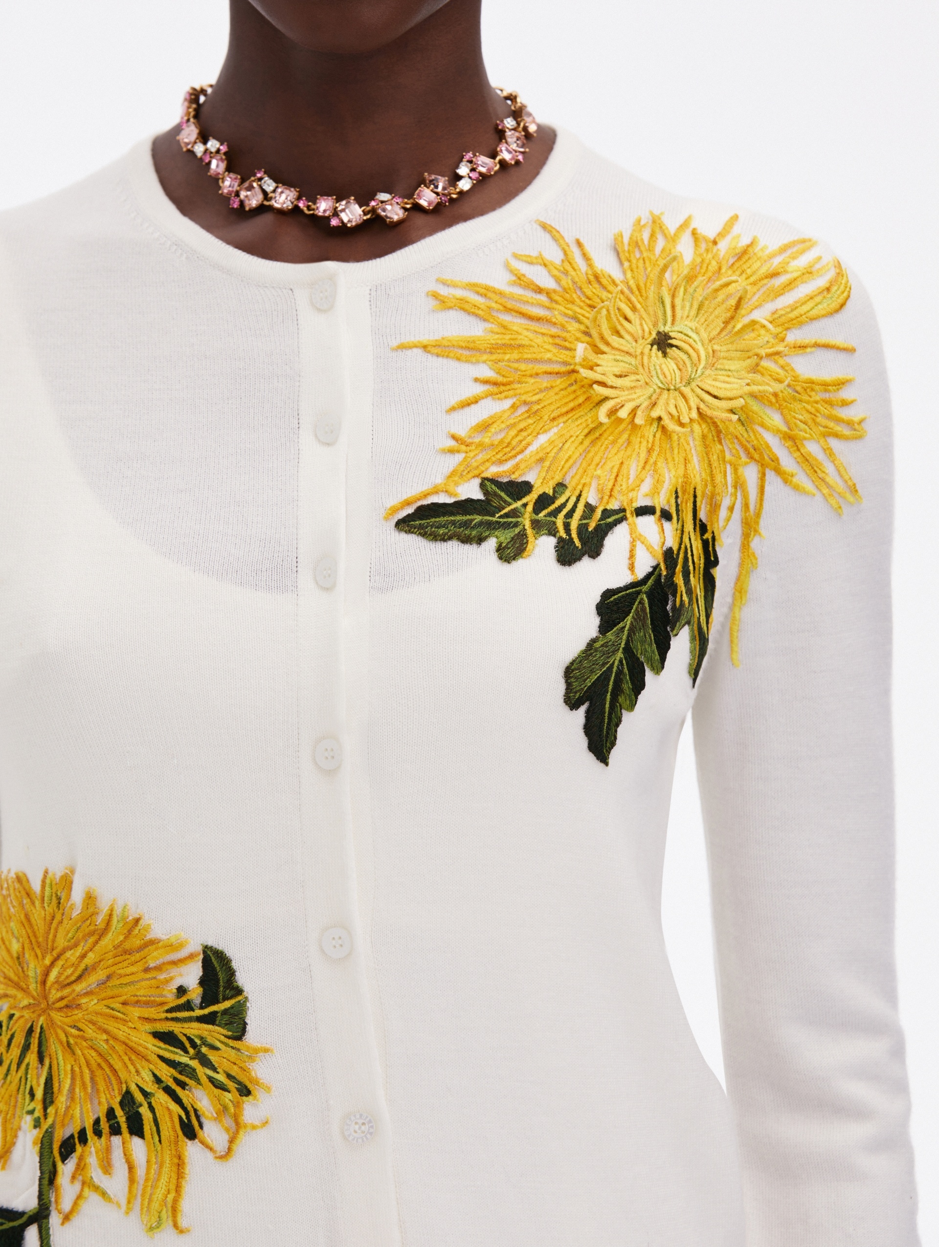 CHRYSANTHEMUM THREADWORK CARDIGAN - 5