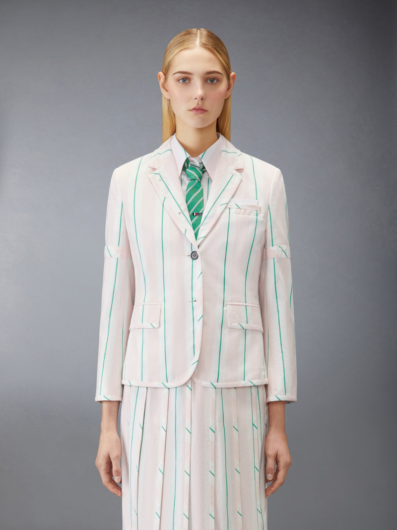 Thom Browne MADRAS COTTON REPP STRIPE RELAXED SPORTCOAT outlook