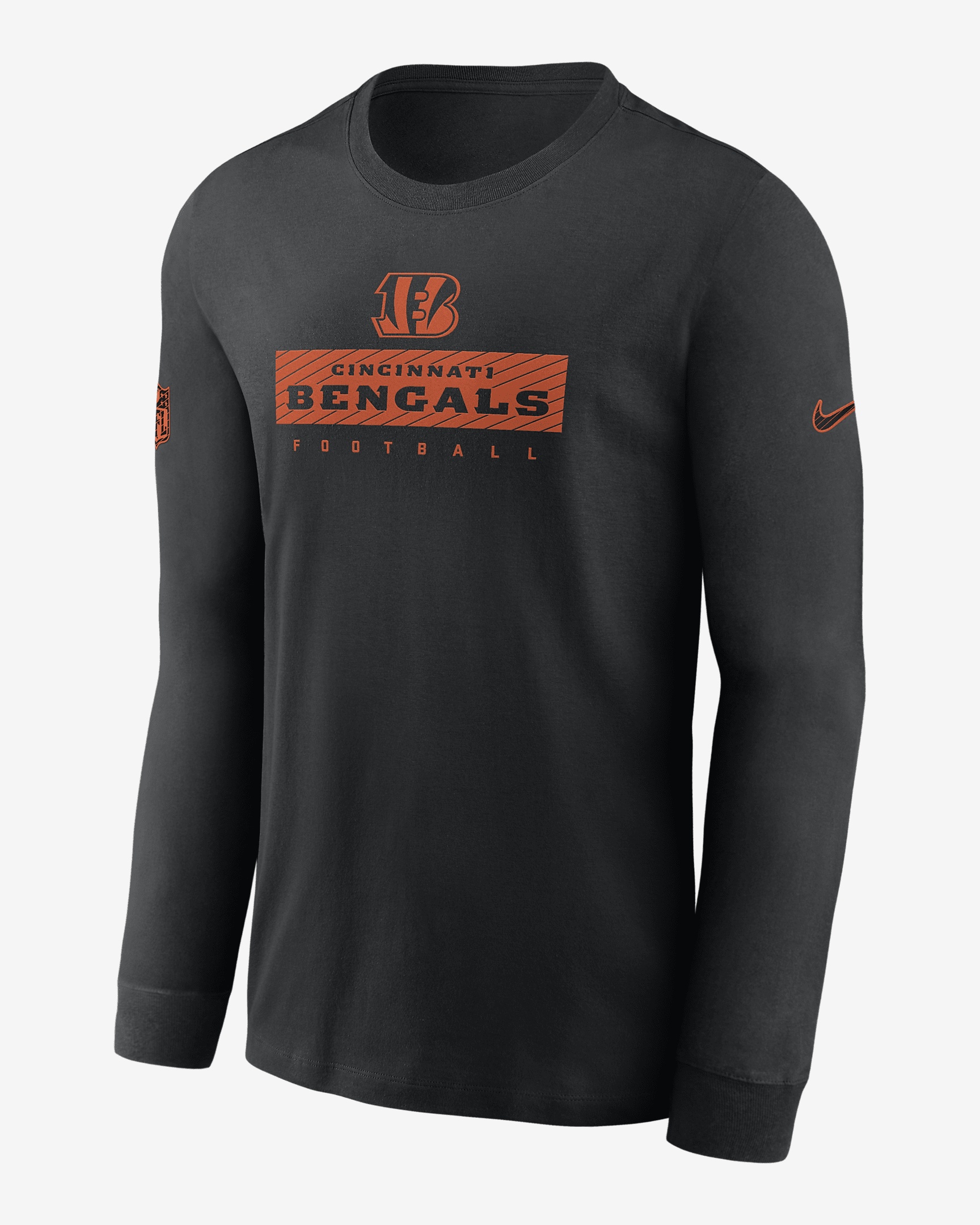 Cincinnati Bengals Sideline Team Issue Nike Men's Dri-FIT NFL Long-Sleeve T-Shirt - 1