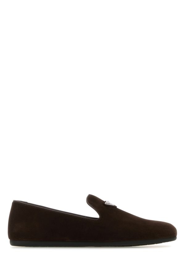 Prada Man Dark Brown Suede Loafers - 1