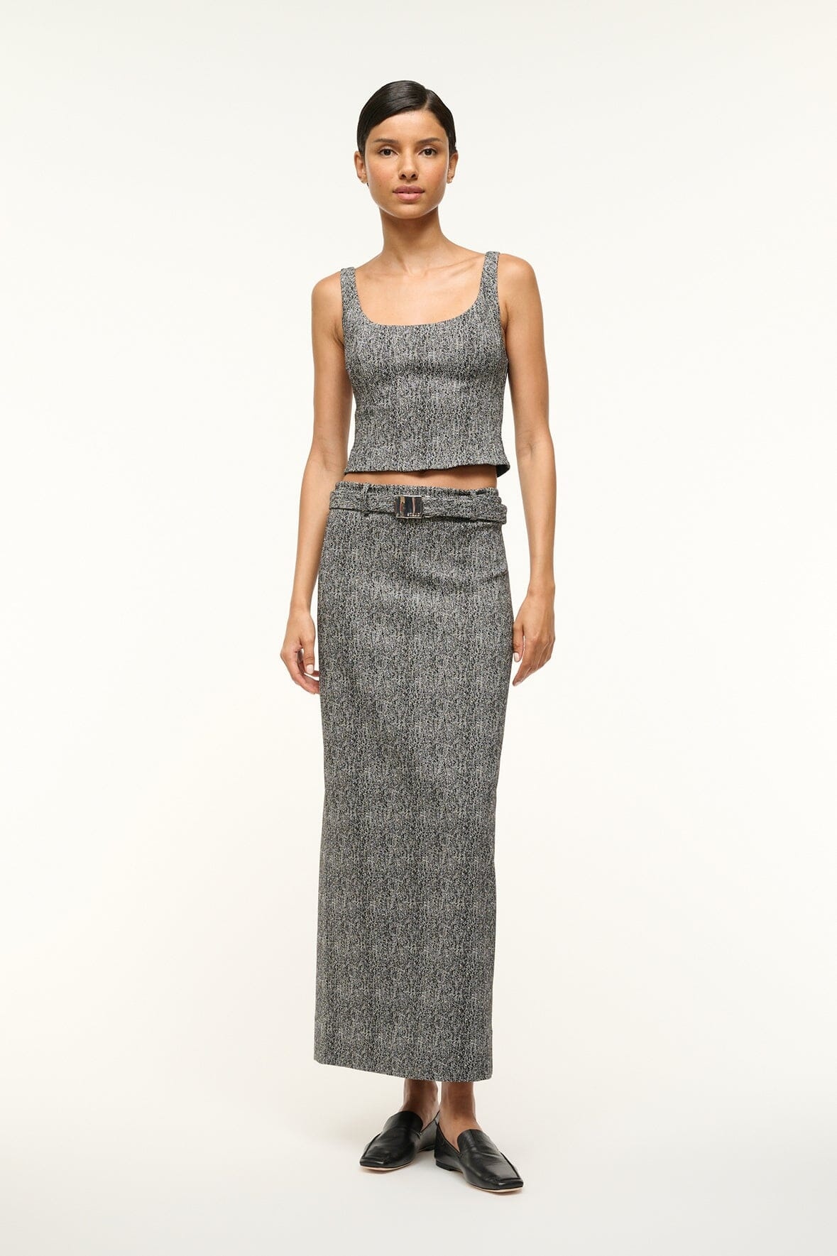 STAUD MURRAY SKIRT TEXTURED HERRINGBONE - 2