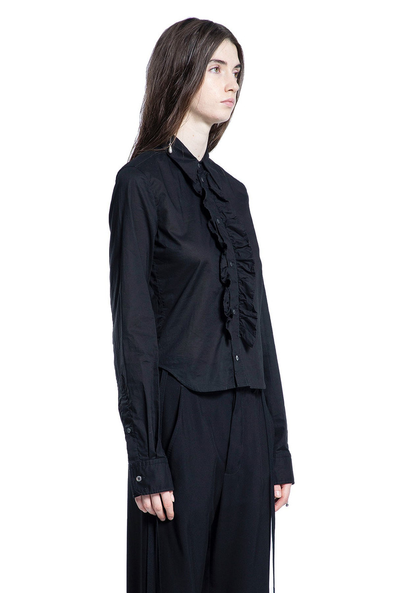 Ann Demeulemeester Erma Ruffled Shirt In Light Cotton Poplin outlook