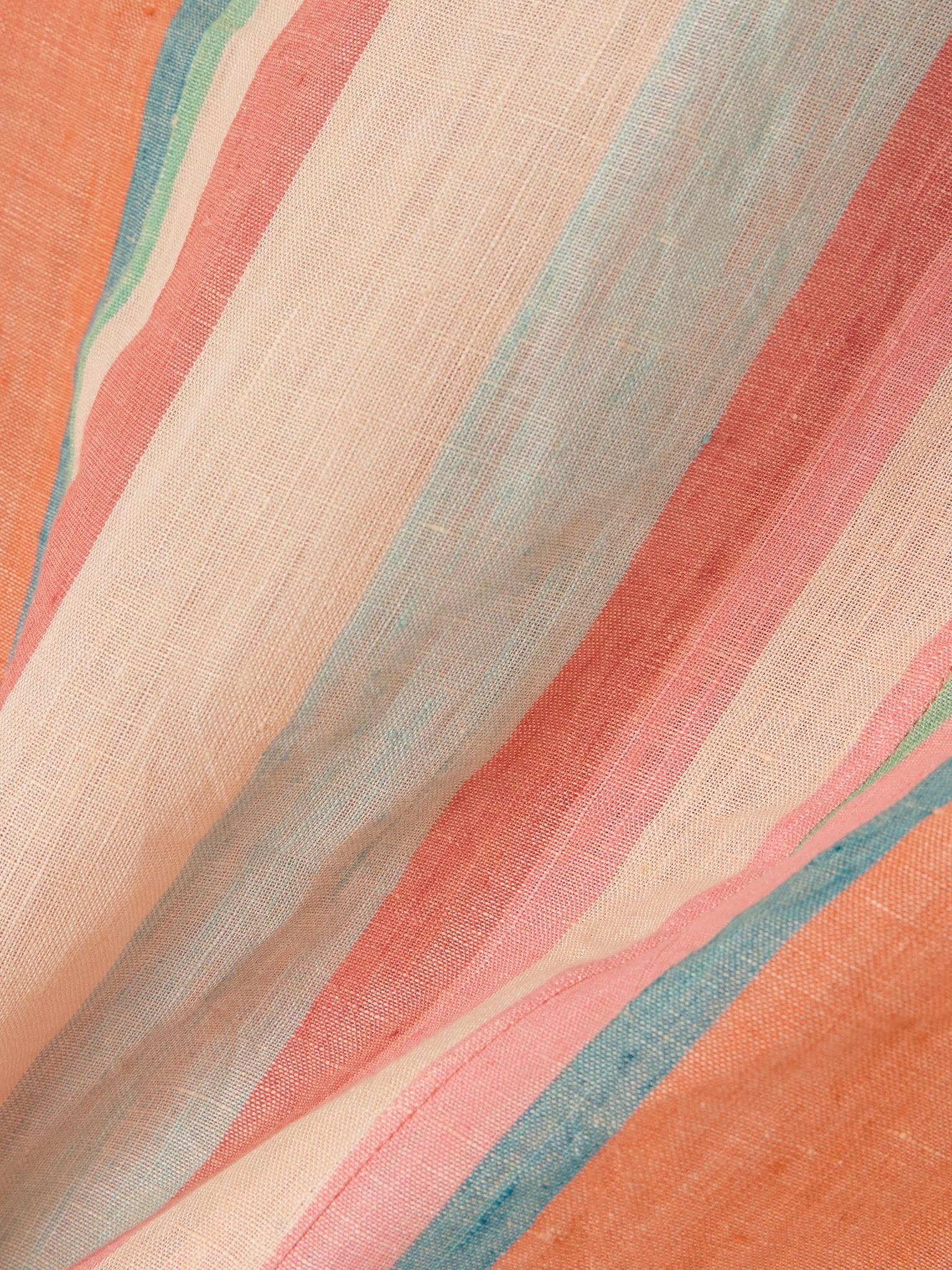 Ylenia striped linen shirt Pastel orange - 4