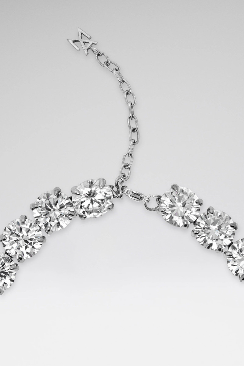 Amina Muaddi GIGI CHOKER SILVER BASE AND WHITE CRYSTALS outlook