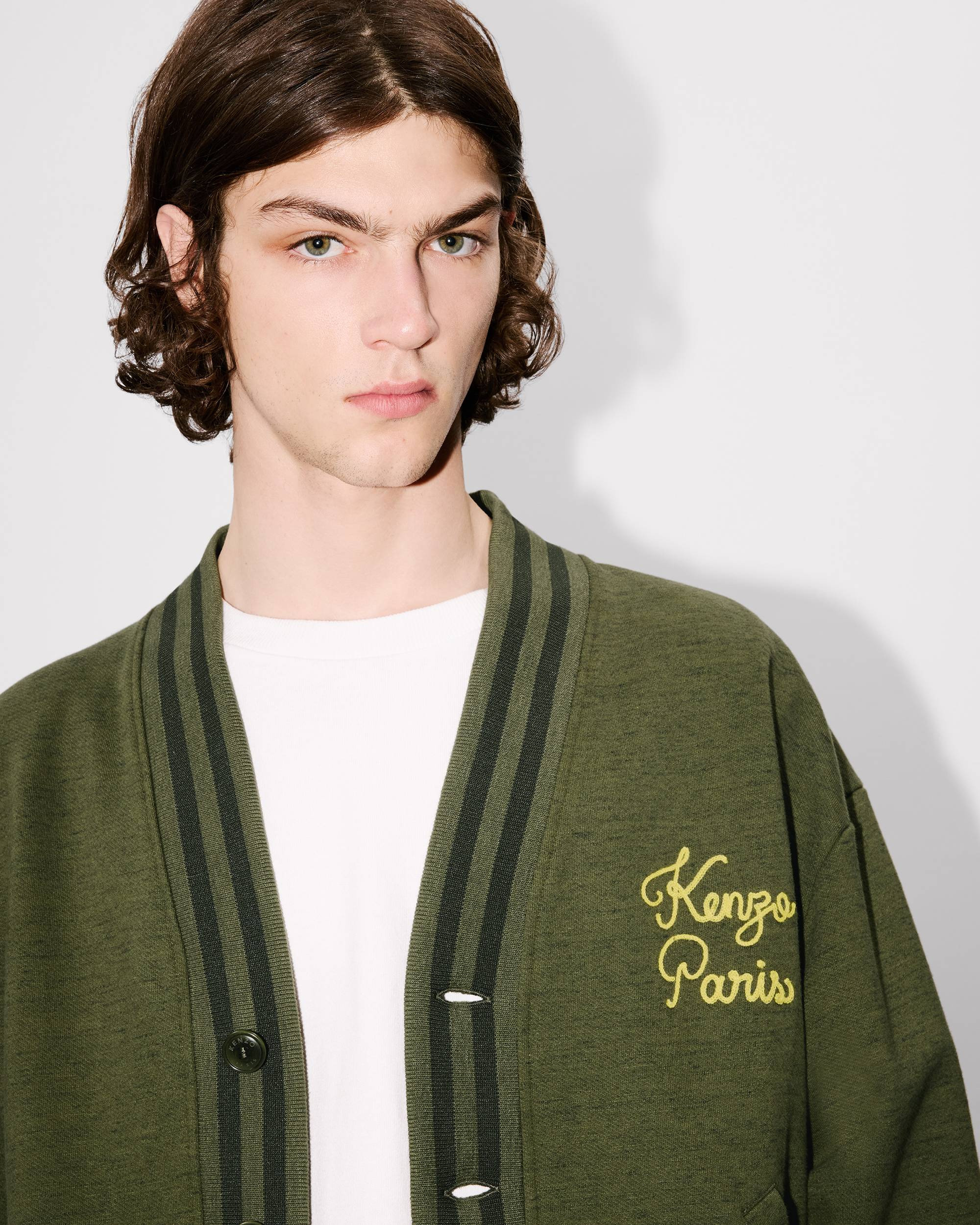 'KENZO Paris Chainstitch' embroidered cardigan in cotton - 6