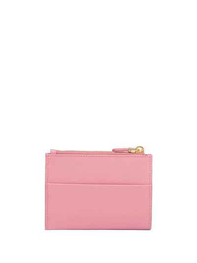 Prada logo plaque zipped wallet outlook