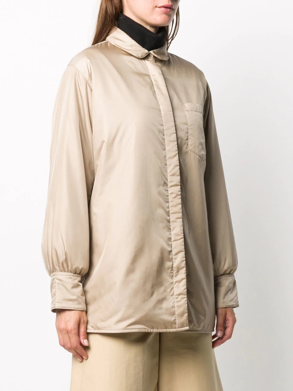  concealed button-up shirt coat  - 3