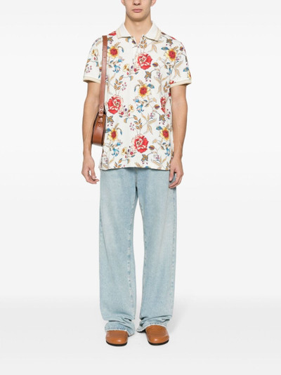 Etro floral-print polo shirt outlook