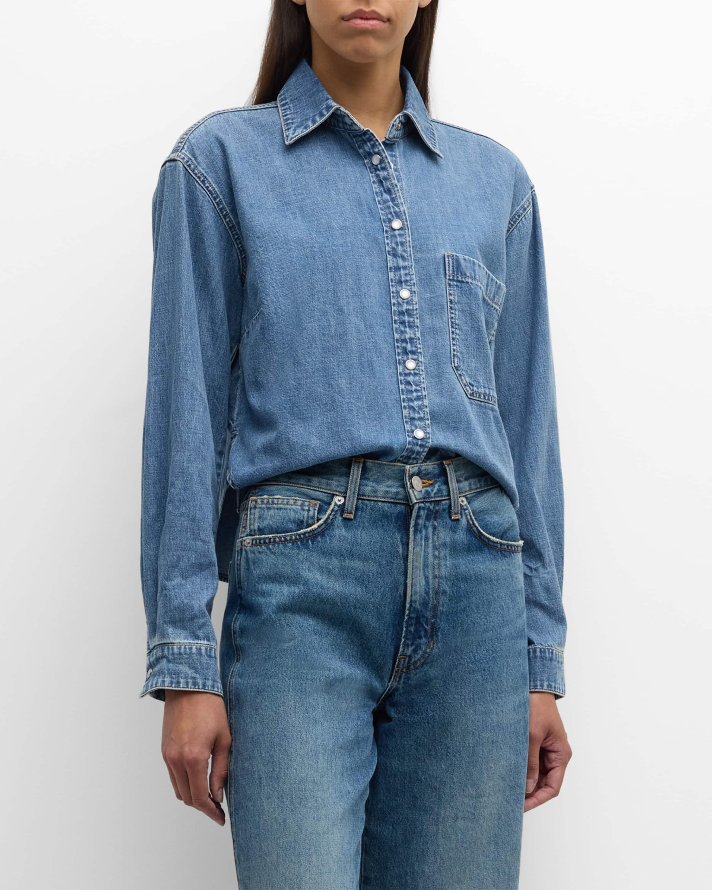 Aderes Snap-Front Denim Top - 2