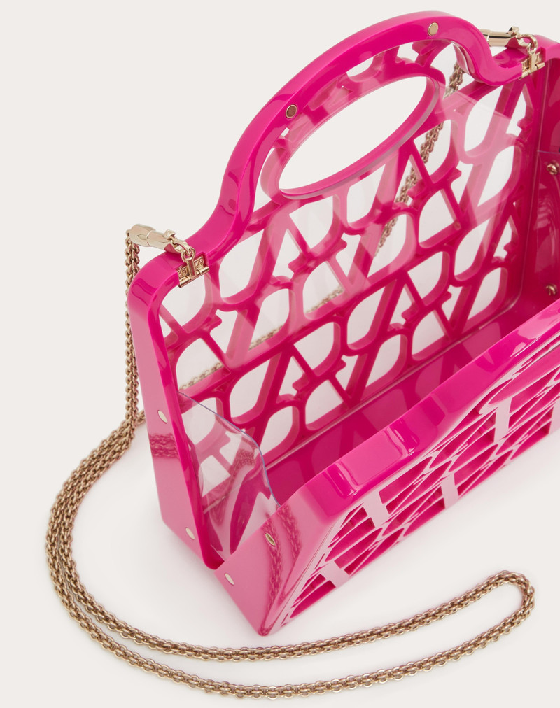 LE TROISEME MINI SHOPPING BAG IN PLEXI TOILE ICONOGRAPHE 3