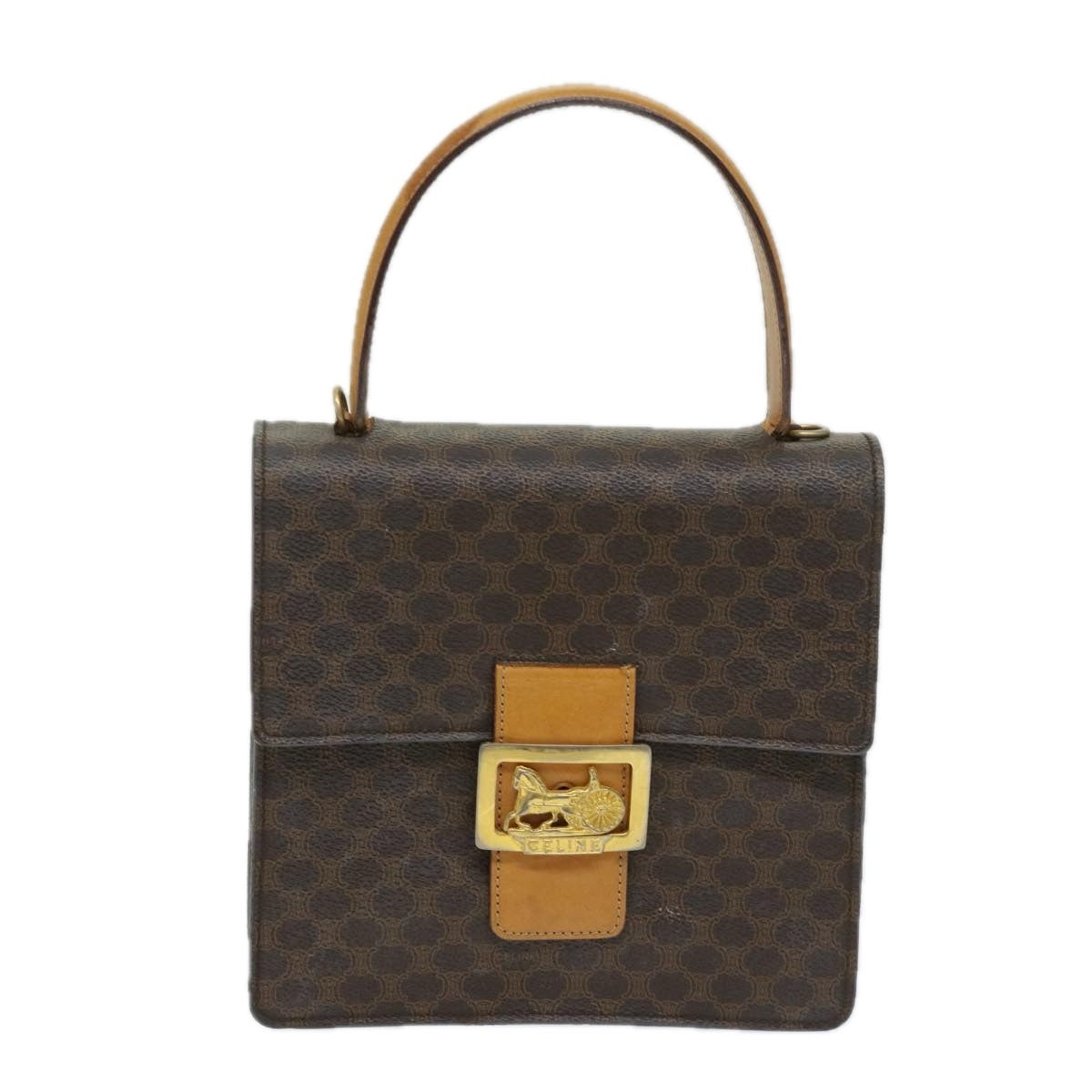 CELINE Macadam Canvas Hand Bag Pvc Brown - 13