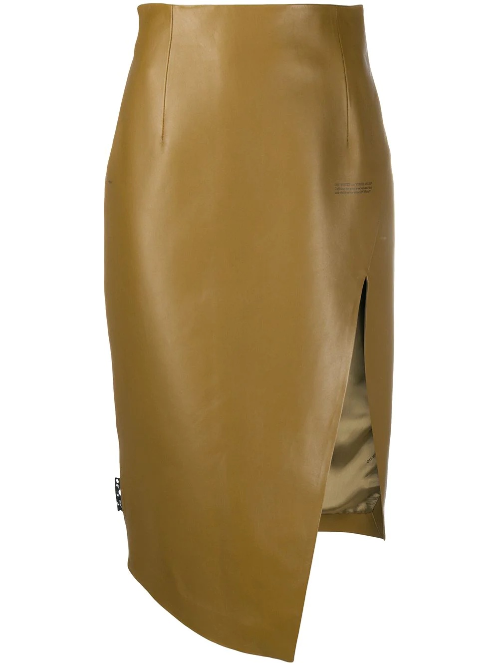 leather asymmetric pencil skirt - 1