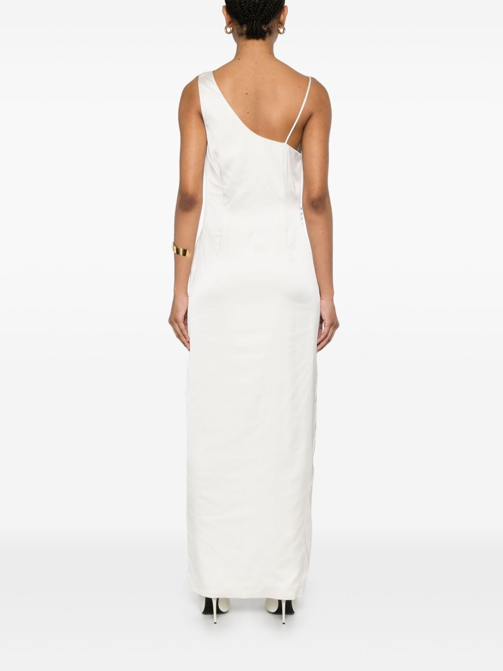 draped satin dress - 4