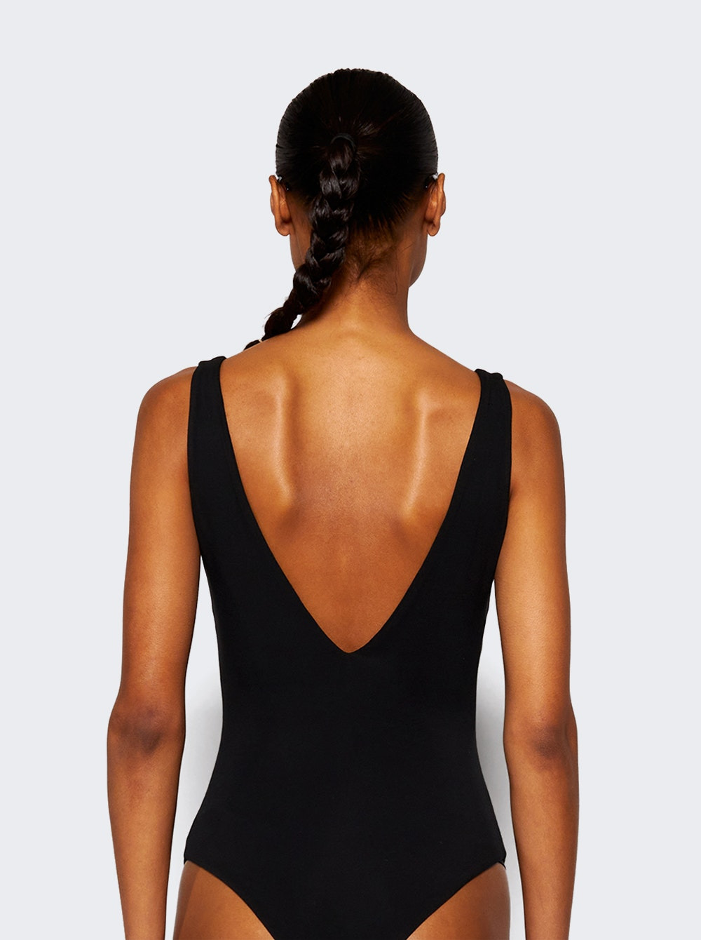 V Neck Bodysuit Soot - 4