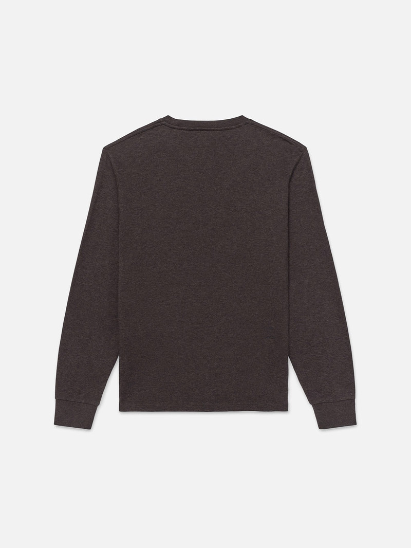 FRAME Duo Fold Long Sleeve Crew in Marron Heather outlook