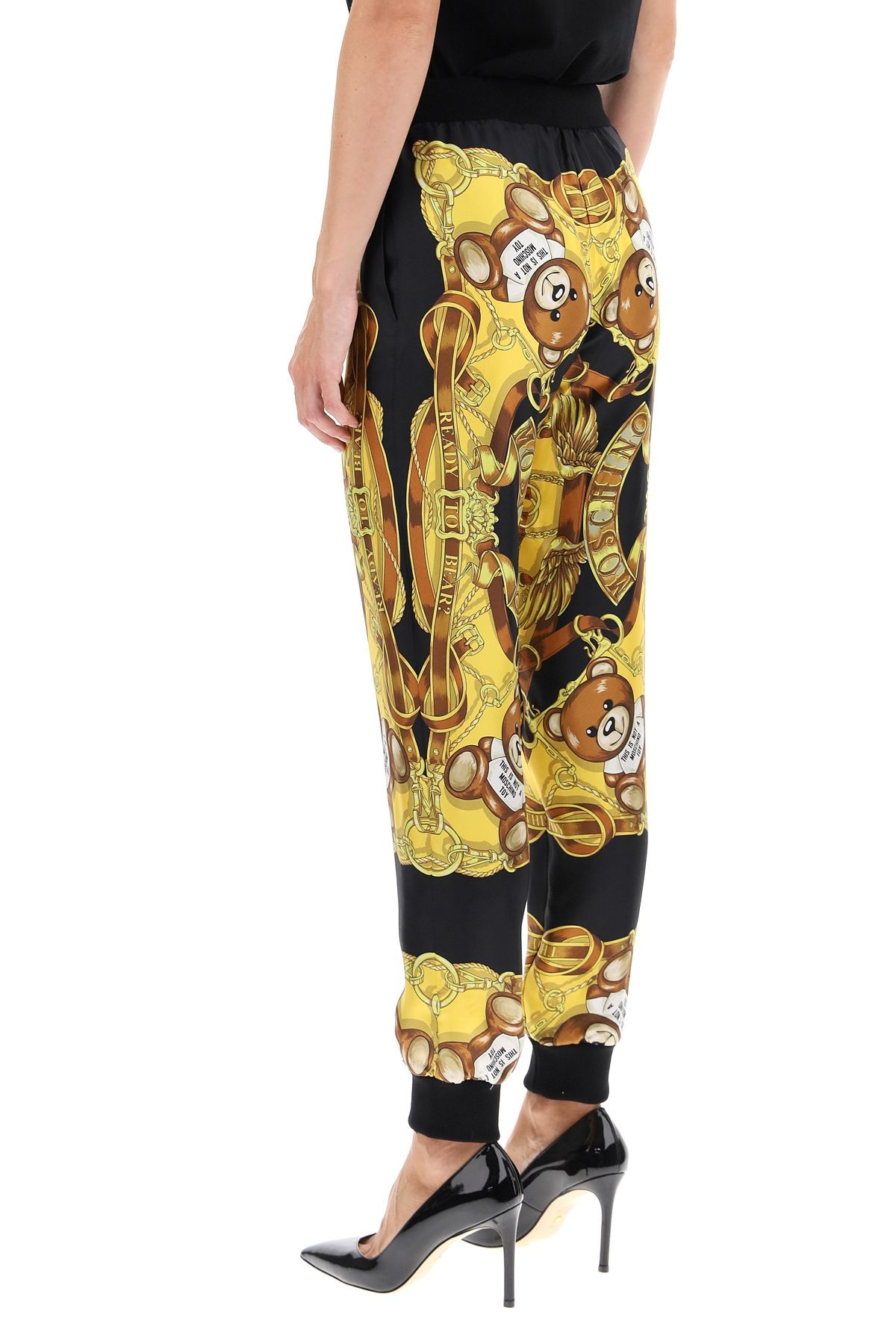 SILK JOGGER PANTS WITH FOULARD PRINT - 4