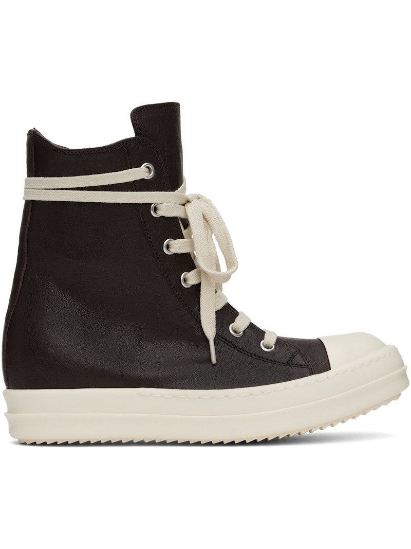 Brown Hollywood Goat Leather Sneakers 1