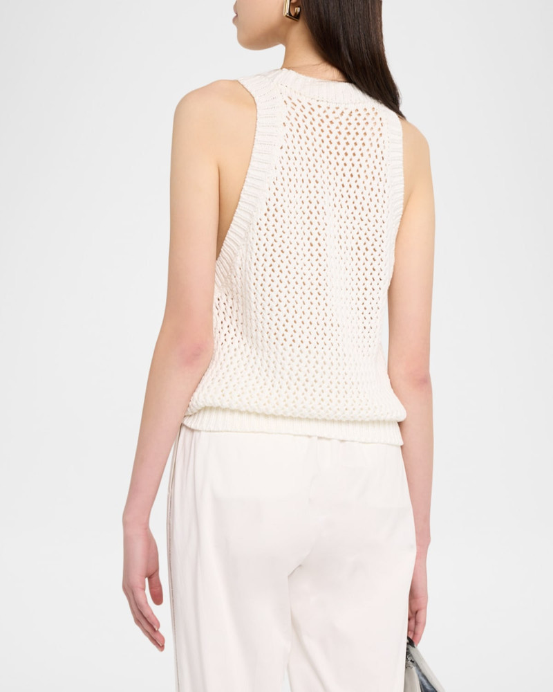 Sleeveless Cotton Knit Ribbon Top 3