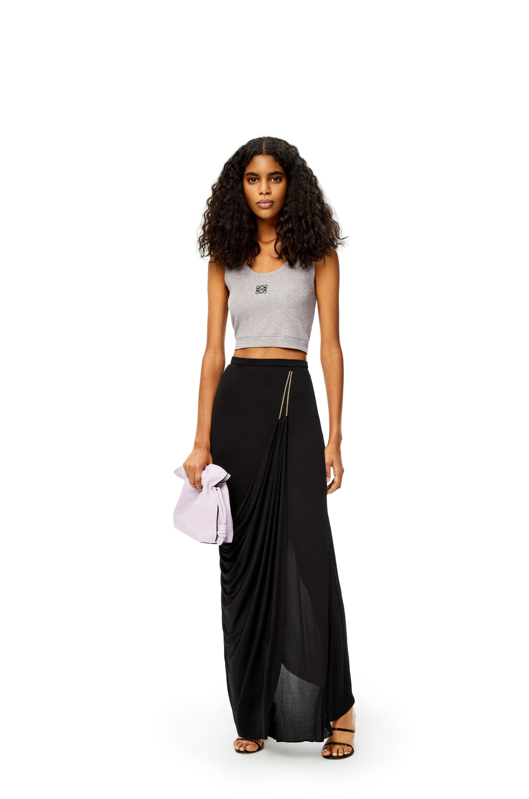 Chain draped skirt in viscose - 2