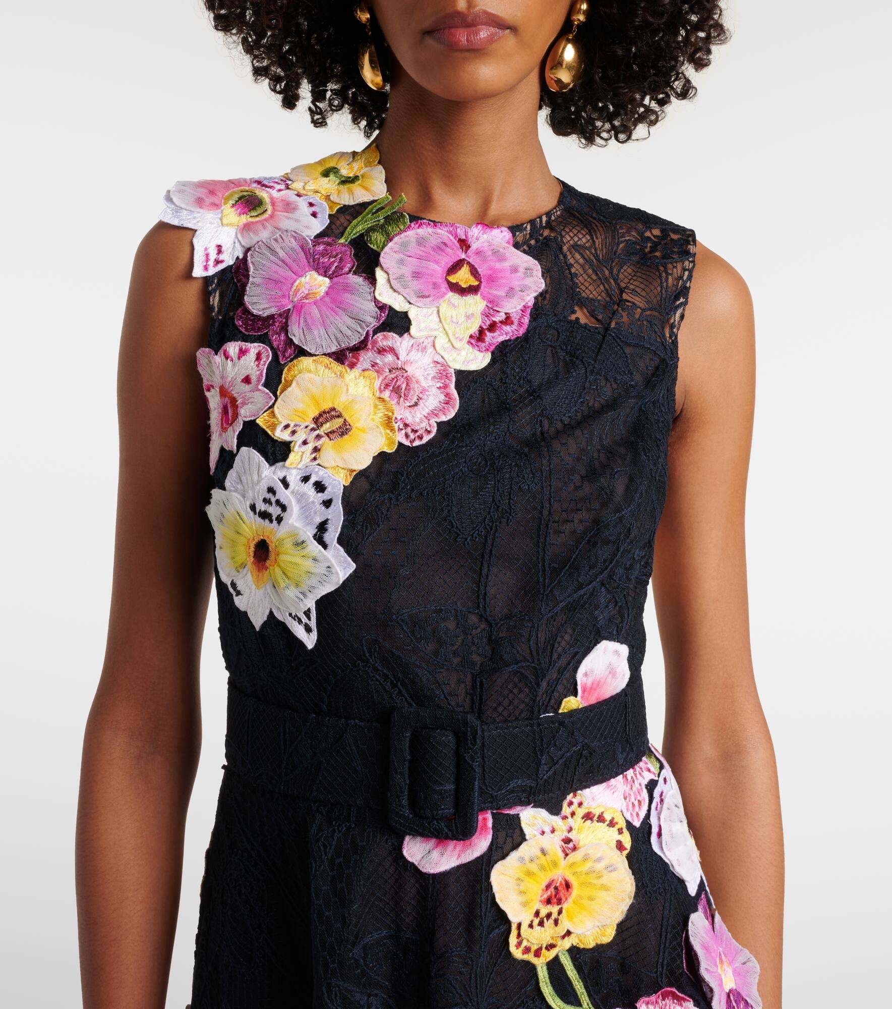 Orchid embroidered lace cocktail dress - 4