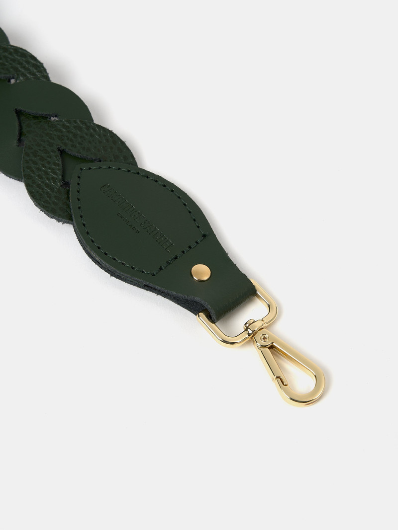 Cambridge Satchel The Plaited Shoulder Strap - Racing Green & Racing Green Celtic Grain outlook