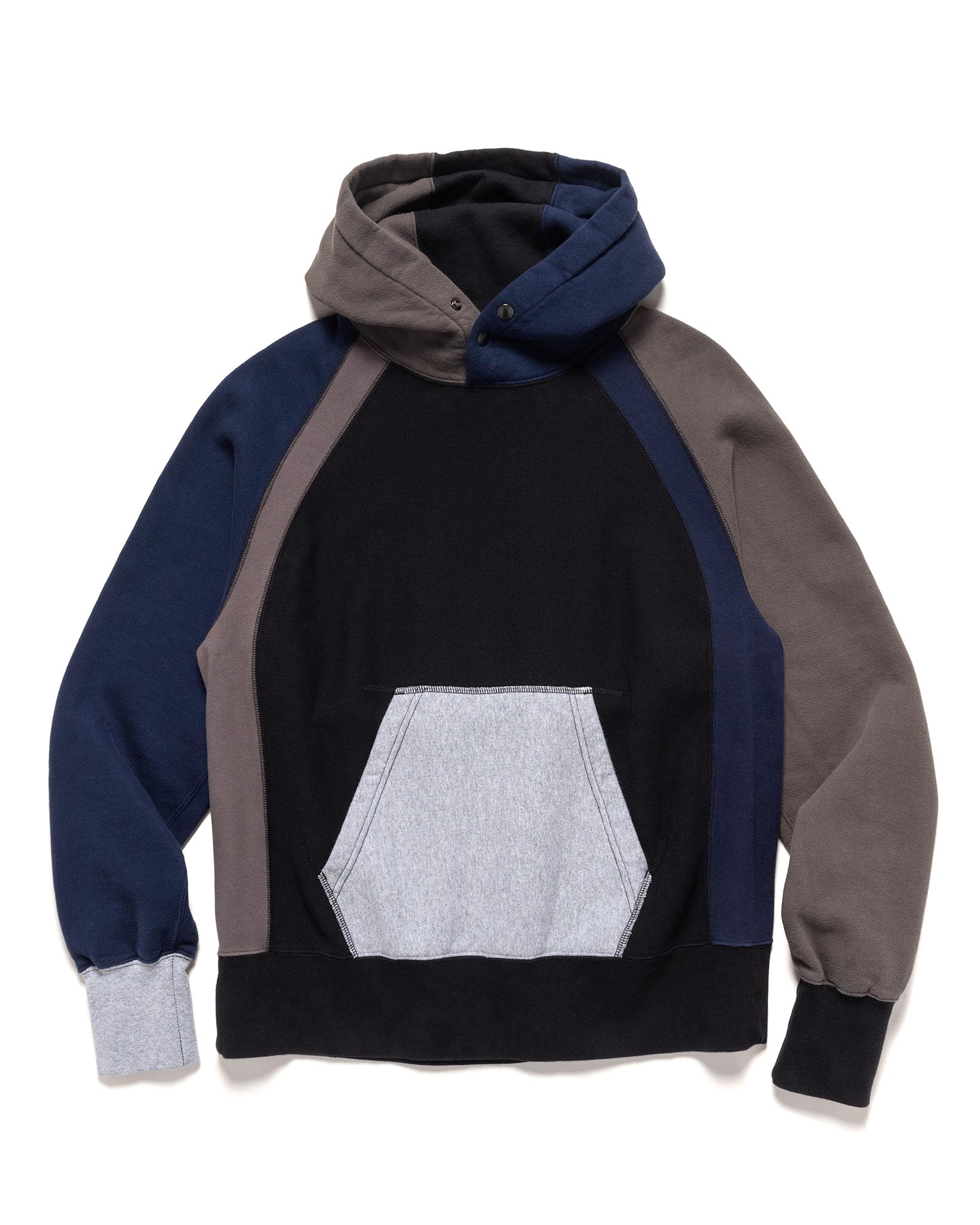 Raglan Hoody 12oz Cotton Fleece Combo Black - 1