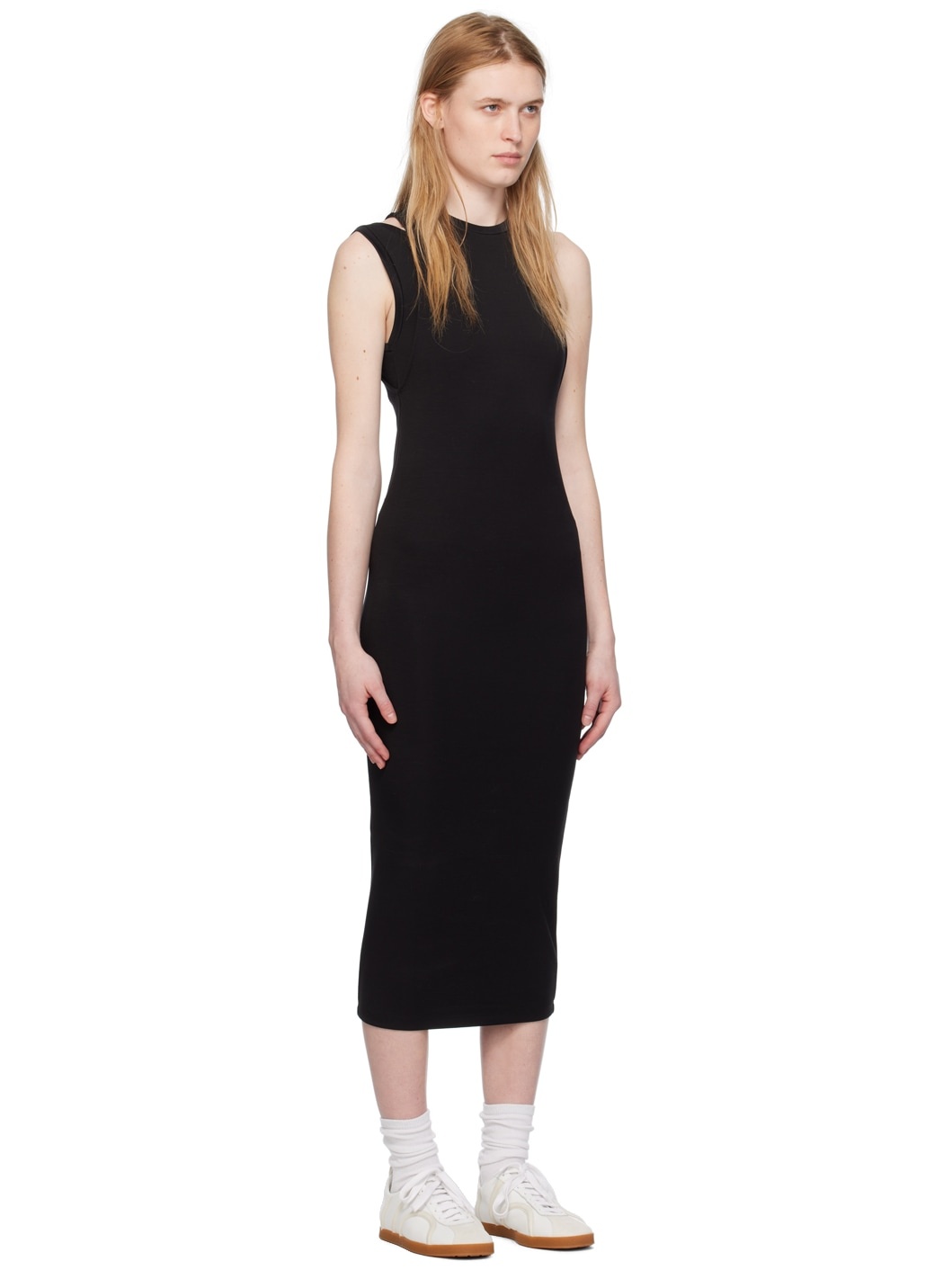 Black Layered Midi Dress - 2
