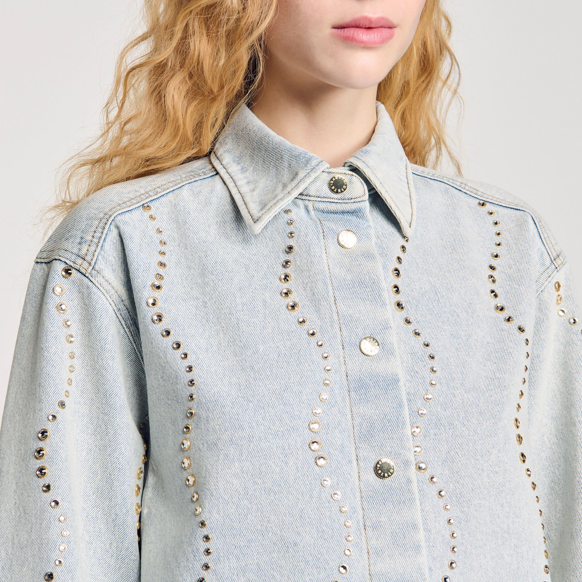 DENIM SHIRT WITH RHINESTONES - 3