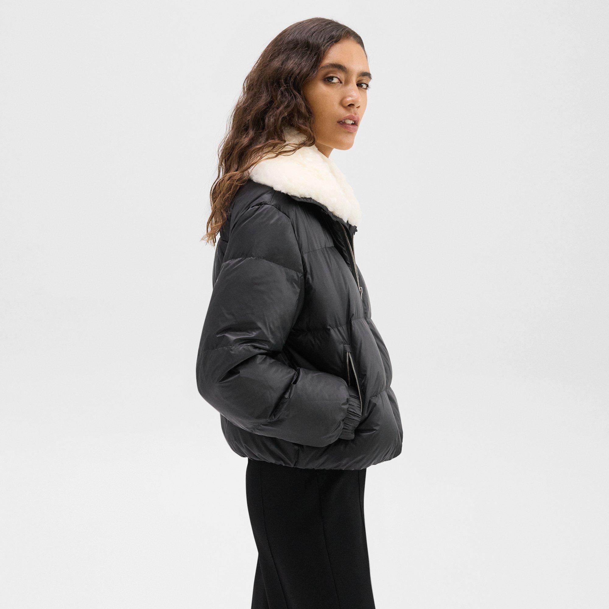 Shearling-Trimmed Puffer Jacket in Recycled Nylon - 3