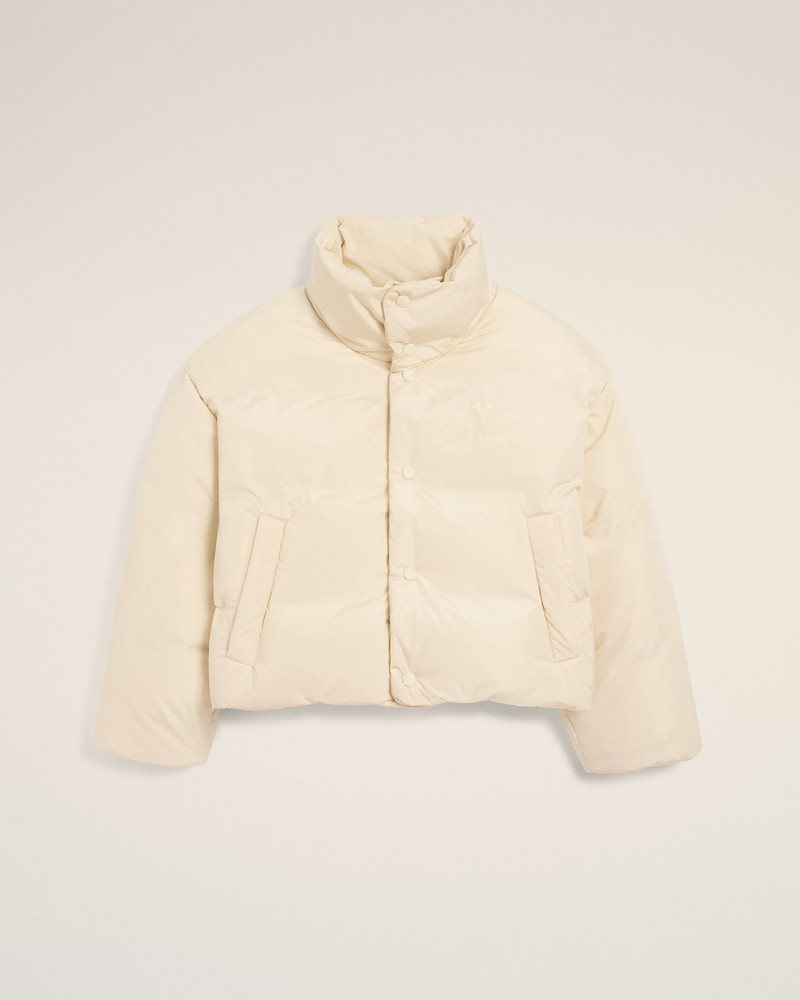 WHITE TAFFETAS AMI DE COEUR DOWN JACKET 1