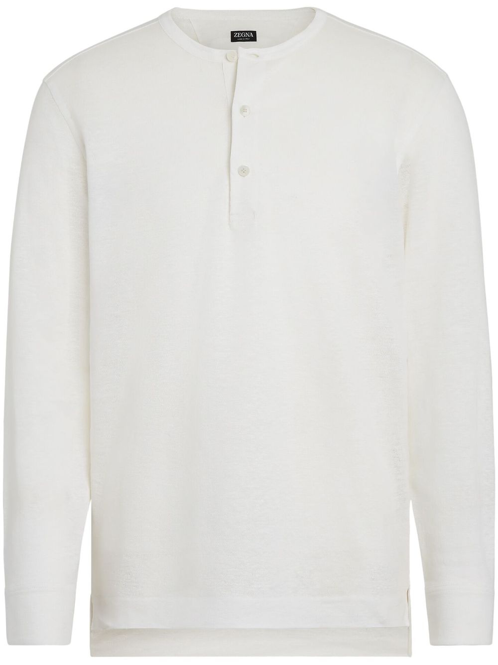 Henley linen polo shirt - 1