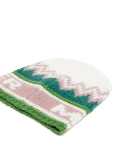 Moncler intarsia-knit logo beanie outlook