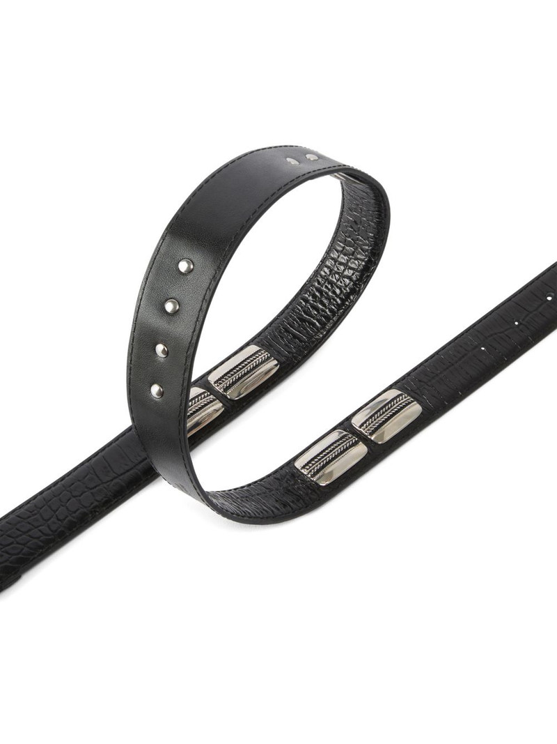 crocodile-effect leather belt 4