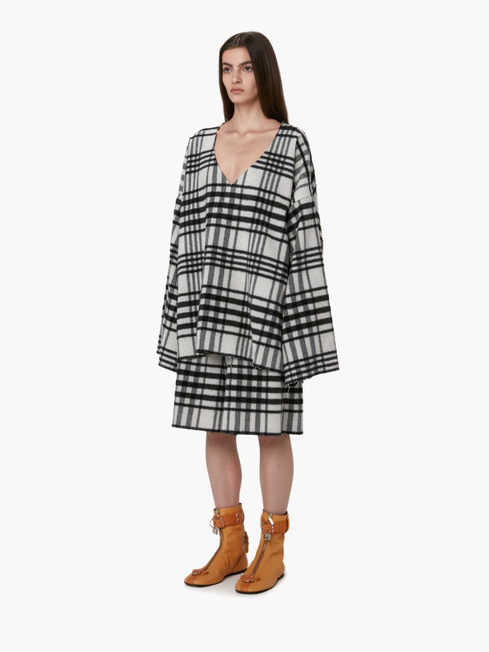 TARTAN CHECK WIDE LEG SHORTS - 5