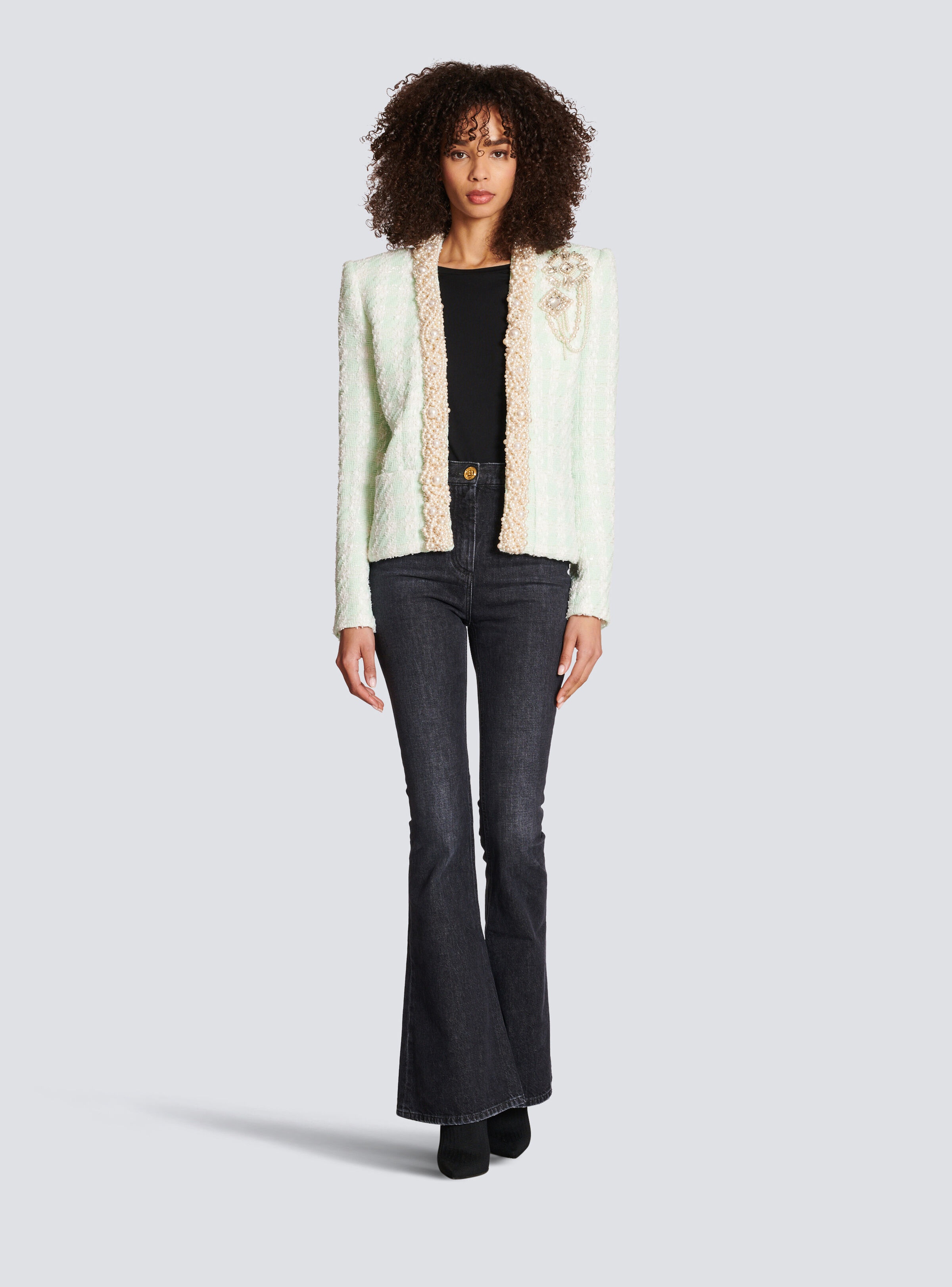 Tweed spencer jacket with embroidery - 3