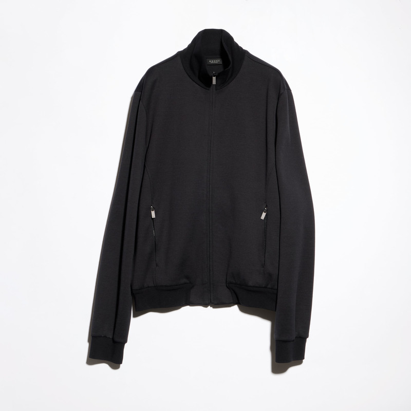 Silk cotton jersey zip jacket - 1