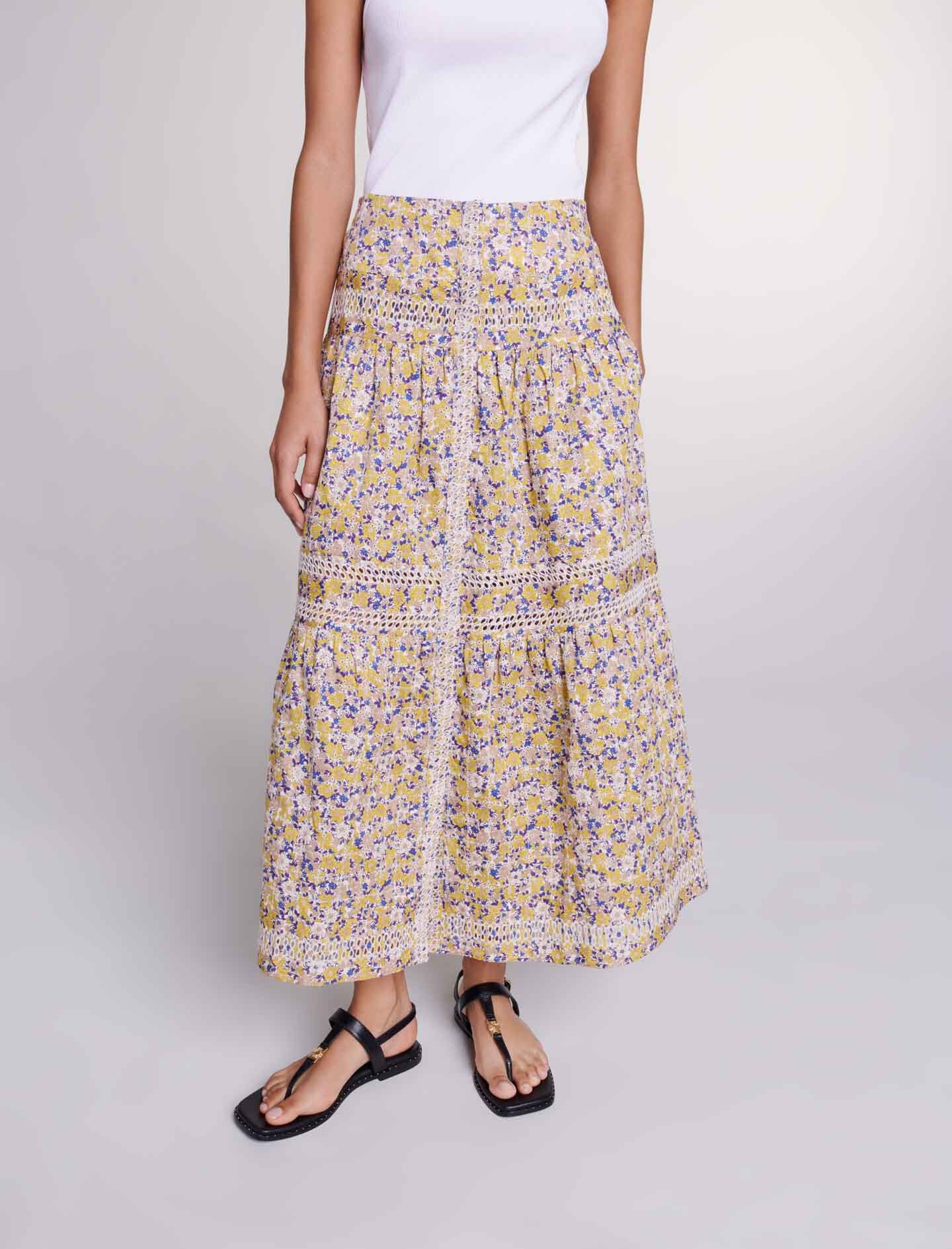 Long floral embroidered skirt - 3